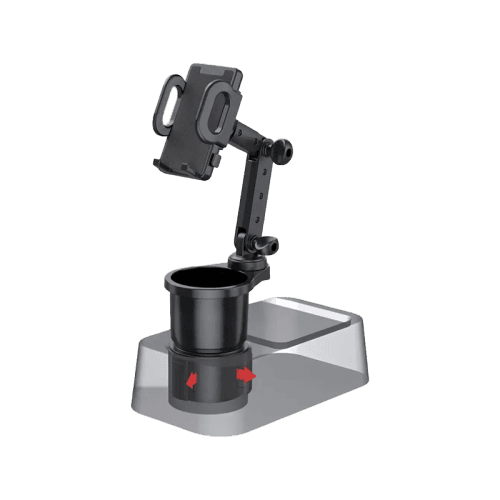Green Lion 2-In-1 Flexgrip Car Cup Holder & Phone Mount - Black