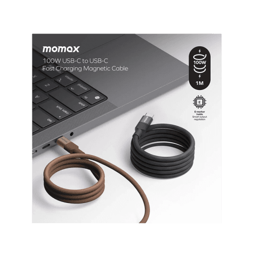 Momax Mag Link USB-C to USB-C Magnetic Cable 100W 1m - Orange