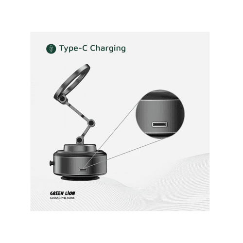 Green Lion GX-30 360° Rotation MagSafe Auto Suction Phone Holder - Matte Black