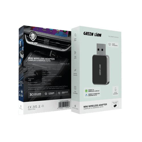 Green Lion Mini Wireless Adapter CarPlay & Android Auto - Black
