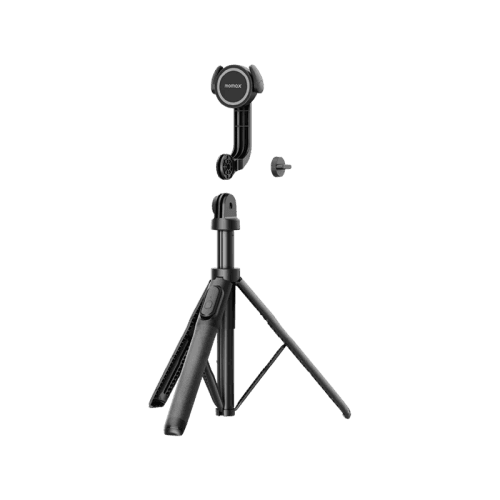 Momax 1-Snap Pole Magnetic Tripod Selfie Stick with Wireless Remote - Black