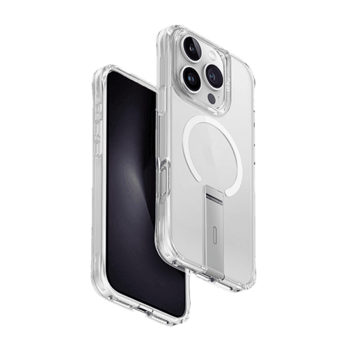 Uniq Hybrid Eleva MagSafe Case with Camera Stand for iPhone 16 Pro Max – Lucent Clear