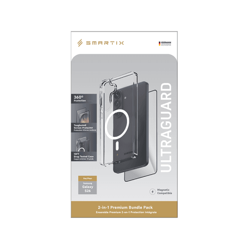 Smart Premium Ultraguard Bundle Case + Screen protector for Galaxy S26 - Clear