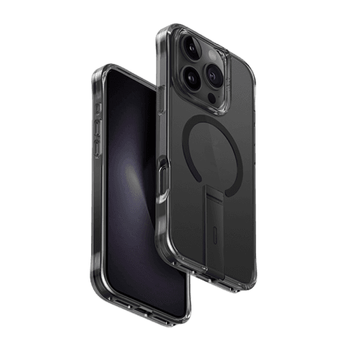 Uniq Hybrid Eleva MagSafe Case with Vertical Stand for iPhone 16 Pro – Carbon Black