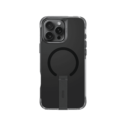 Uniq Hybrid Eleva MagSafe Case with Vertical Stand for iPhone 16 Pro – Carbon Black