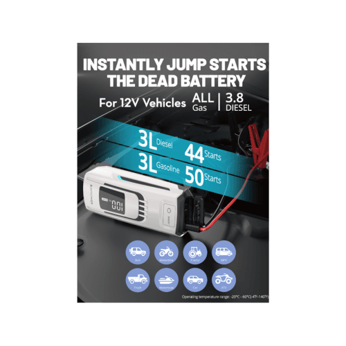RavPower 24000mAh 88.8Wh Car Jump Starter - White