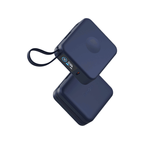 Energea Magpac Mini Plus Wireless Power Bank 10000mAh With Build in USB-C Cable & Display - Blue