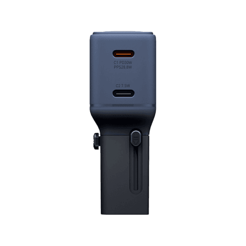 Energea TravelGo Adapter 30 2 Port USB-C 30W PD Travel Adapter - Indigo Blue