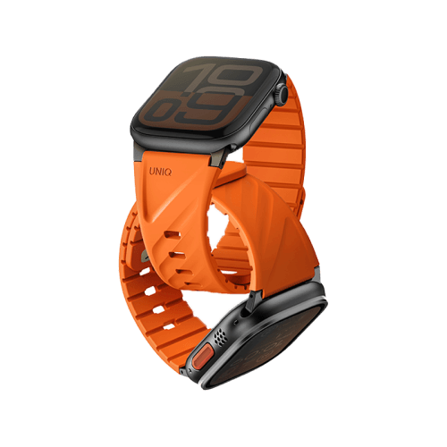 Uniq Fluo Bundle Magnetic Watch Strap With Connector for Apple Watch 40mm to 49mm - Volt Orange