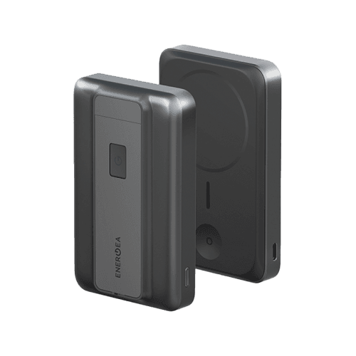 Energea MagPac Pro 35s With MagSafe Compatible Semi Solid State Power Bank With Built-in Cable and Stand 10000mAh - Gunmetal / Black