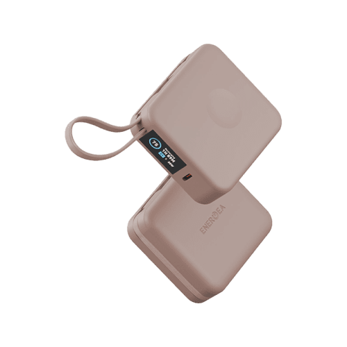 Energea Magpac Mini Plus Wireless Power Bank 10000mAh With Build in USB-C Cable & Display - Pink
