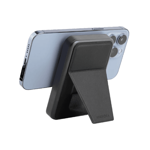 Energea MagPac Grip With Magsafe Compatible Power Bank With Stand 10000mAh - Gunmetal