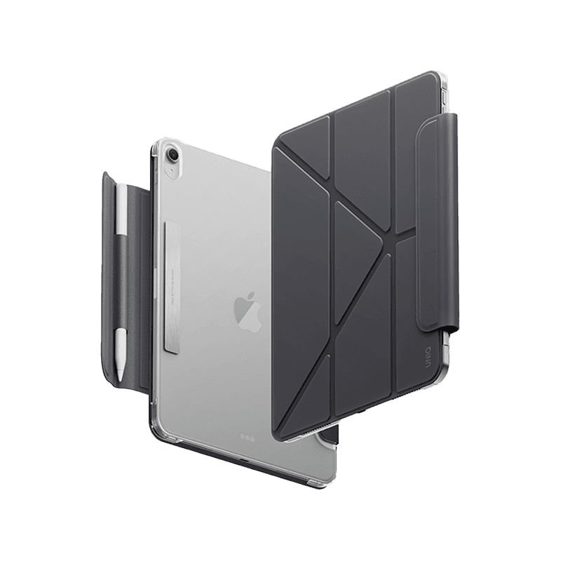 Uniq Camden Lite Case With Detachable Pencil Sleeve for iPad 11" (A16) - Charcoal Grey