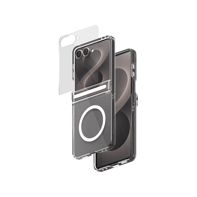 Smart Premium Ultra Guard Magnetic Bundle for Samsung Galaxy Z Flip 8  (Screen Protector + Clear Case)