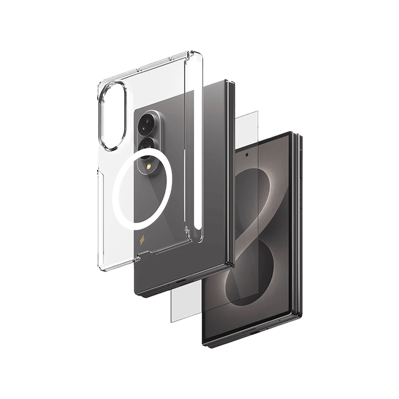 Smart Premium Ultra Guard Magnetic Bundle for Samsung Galaxy Z Fold 8 (Screen Protector + Clear Case)