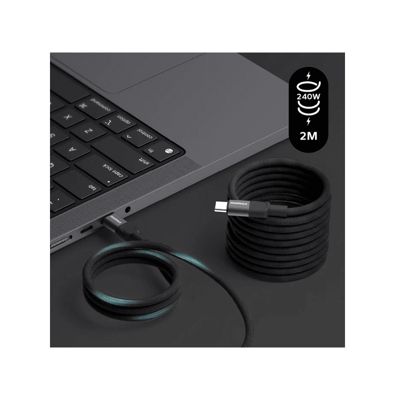 Momax Mag Link USB-C to USB-C Magnetic Cable 240W 2m - Black