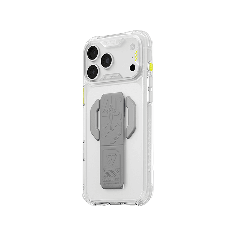 SkinArma Helio CE Clear MagSafe Case With Grip Stand for iPhone 18 Pro