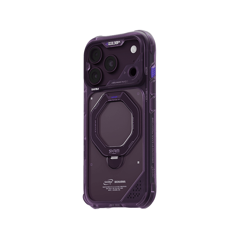 SkinArma Saturn MagSafe Case With Rotating Kick-Stand for iPhone 18 Pro - Burgundy
