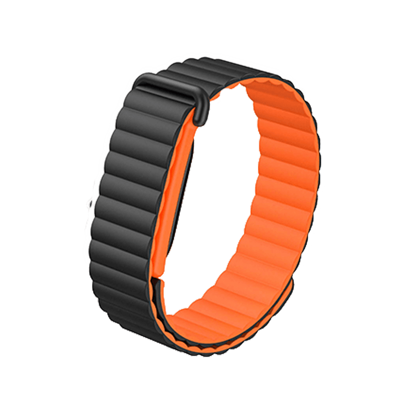Machino Silicon Magnetic Band for Fitbit Air - Black + Orange