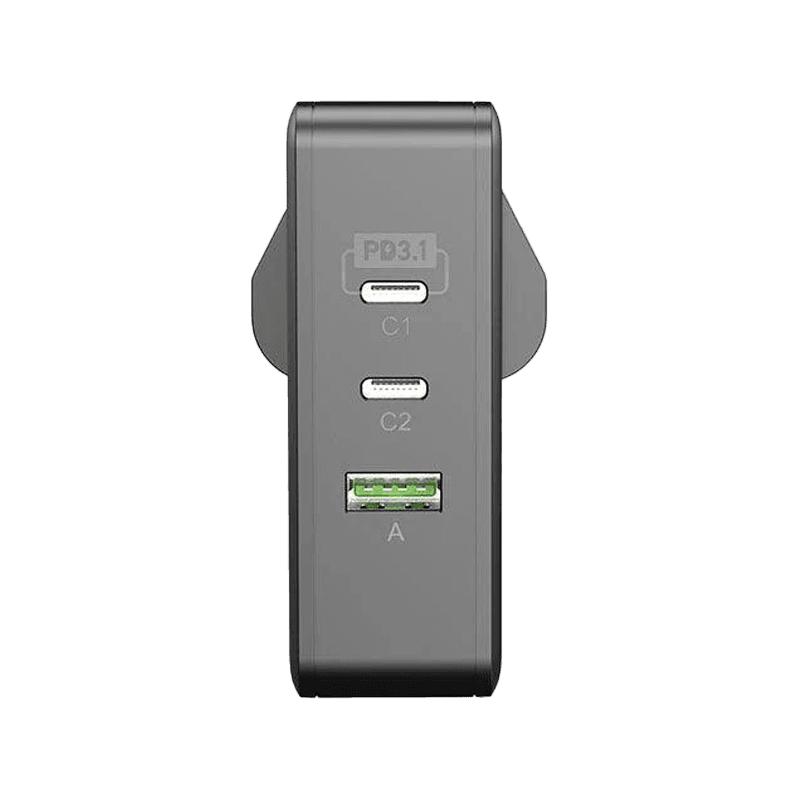 Engage 2-Port USB-C and 1-Port USB-A Travel Charger- Black