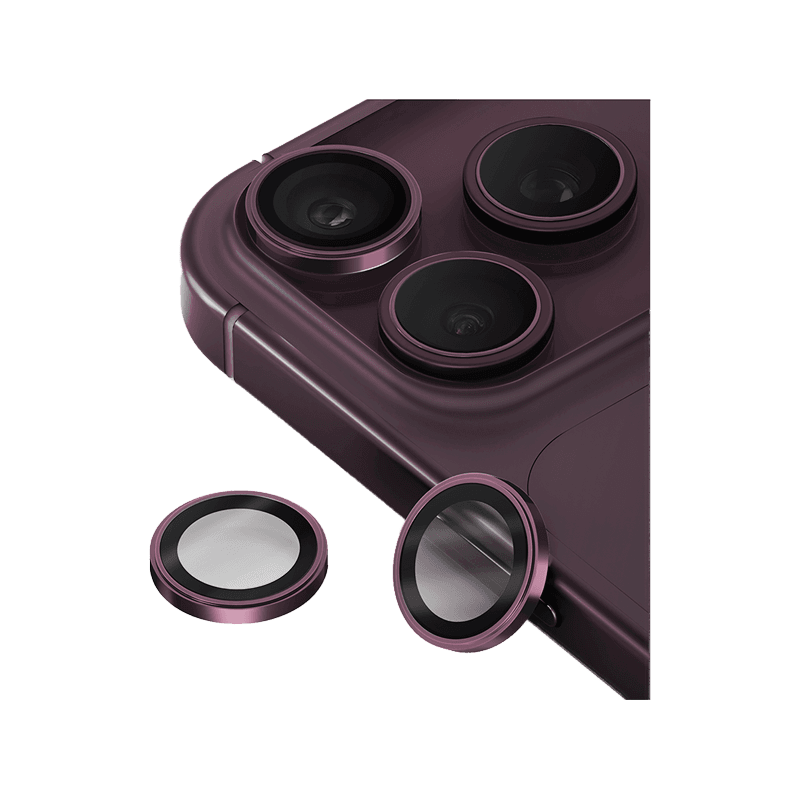 Uniq Optix Prime Camera Lens Protector for iPhone 18 Pro & 18 Pro Max - Burgundy Chrome