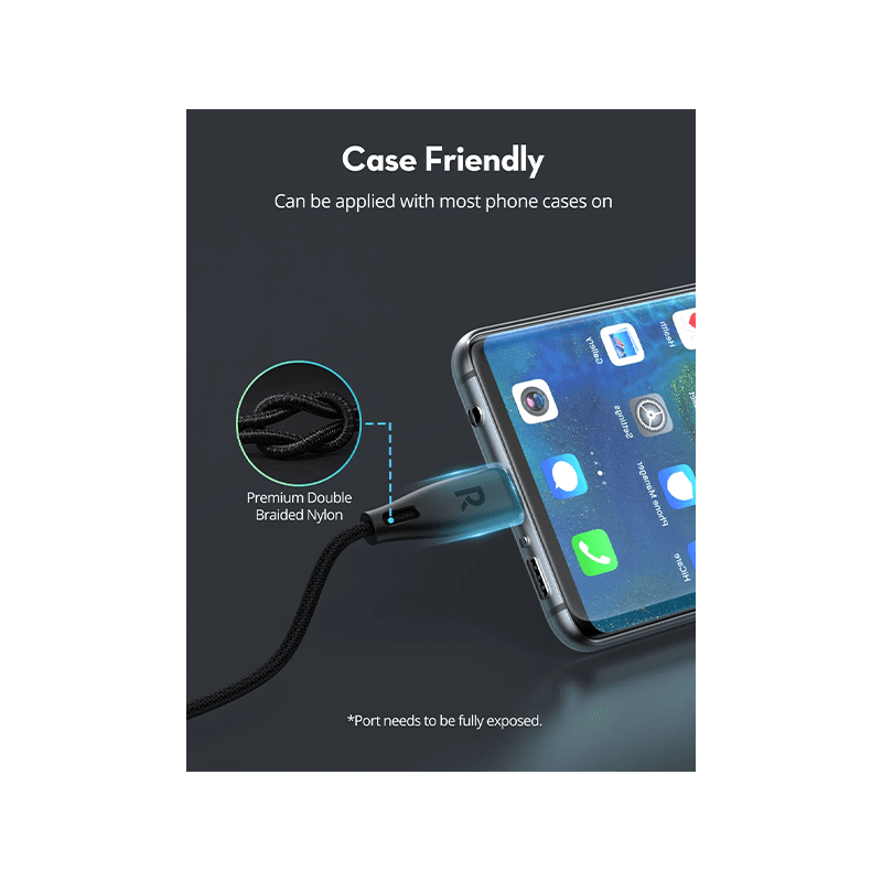 RavPower 60W USB-C to USB-C Cable 1.2M - Black