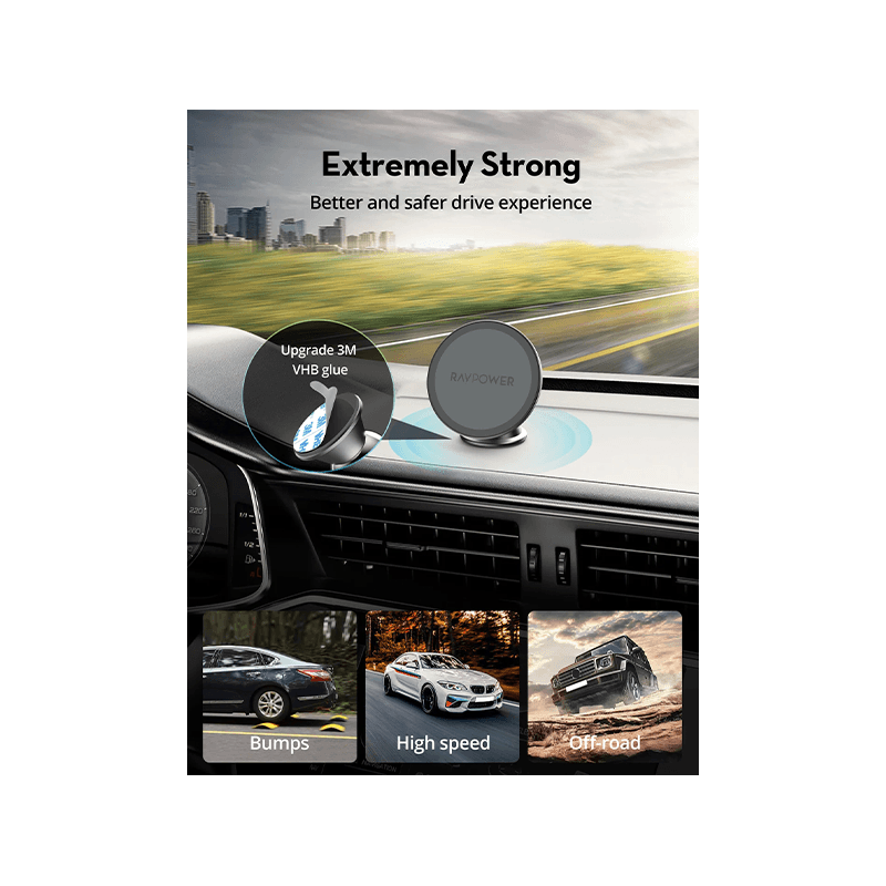 RavPower Magnetic Car Phone Mount - Black