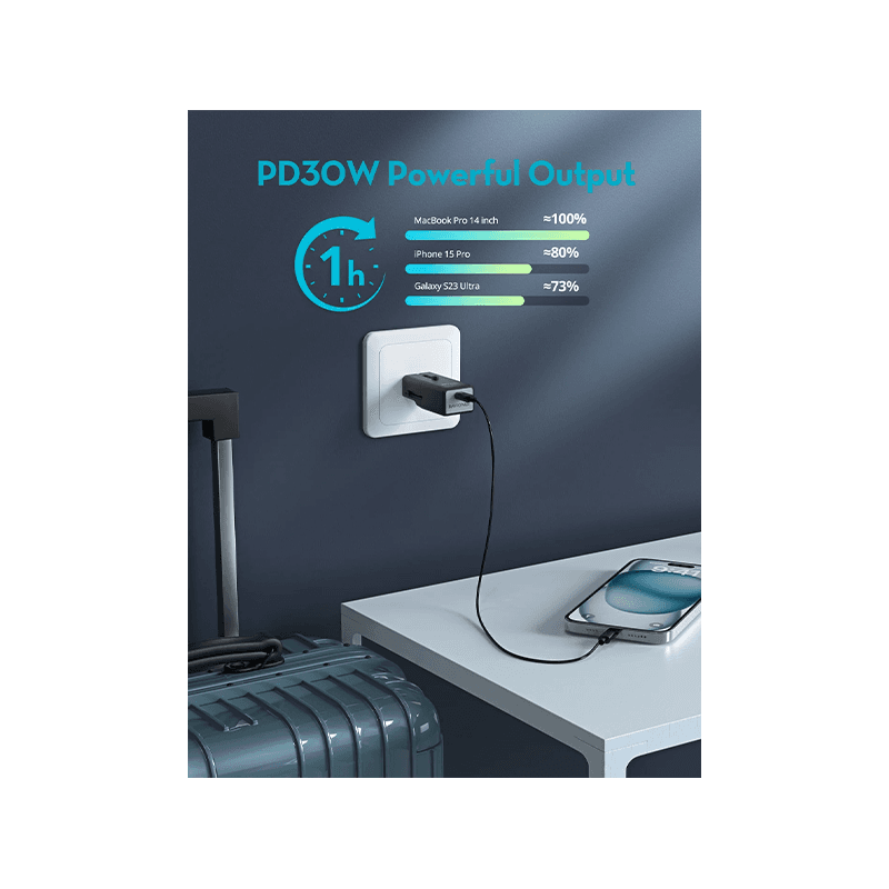 RavPower Nano 30W TravelAdapter - Black