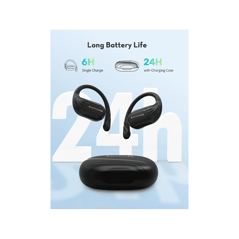 RavPower Open-Ear True Wireless Earbuds - Black