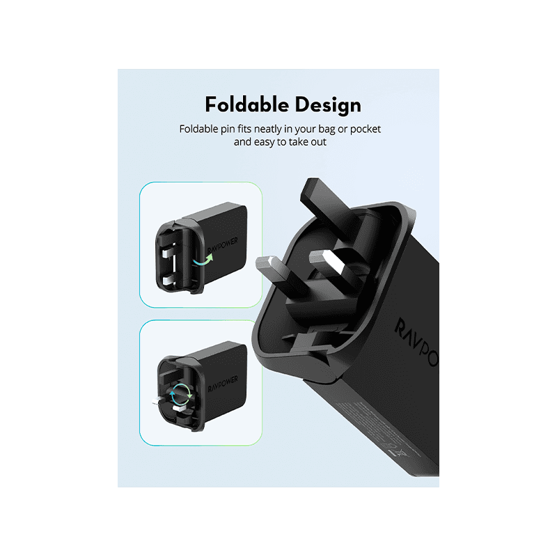 RavPower PD 60W USB-C Wall Charger - Black