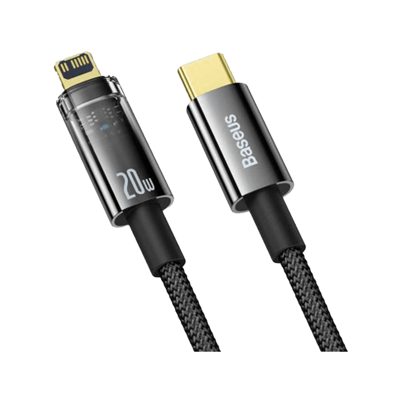 Baseus Explorer Series USB-C to Lightning 20W Auto Power-OFF Fast Charging Cable 2M - Black