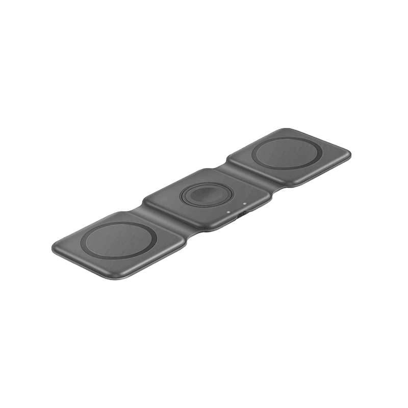Bazic GoMag Trio 3 In 1 Foldable Magnetic Wireless Charger - Grey