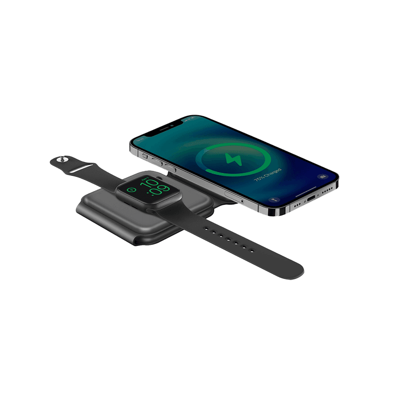 Bazic GoMag Trio 3 In 1 Foldable Magnetic Wireless Charger - Grey