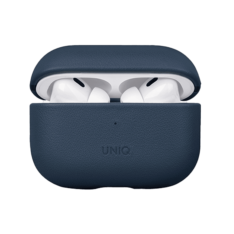 Uniq Terra Genuine Leather Snap Case for Airpods Pro 2 - Space Blue