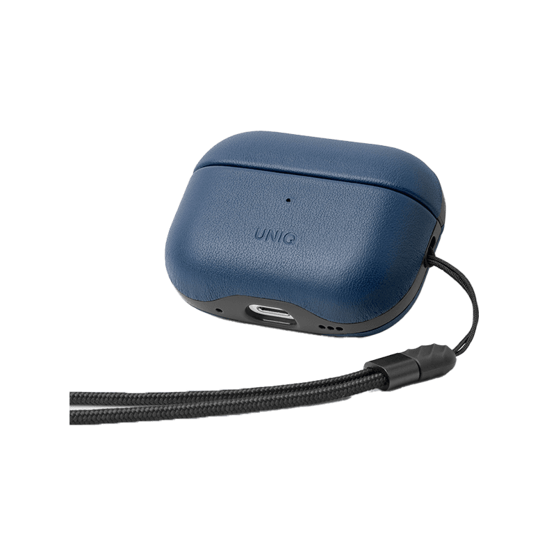 Uniq Terra Genuine Leather Snap Case for Airpods Pro 2 - Space Blue