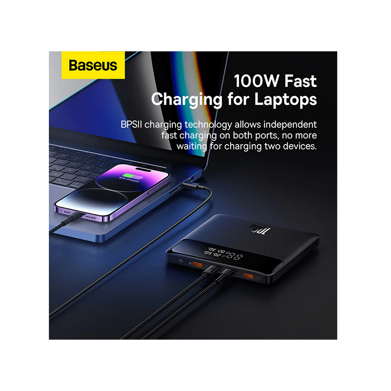 Baseus Blade Power Digital Display HD Edition 100W PD 20000 mAh Power Bank - Black