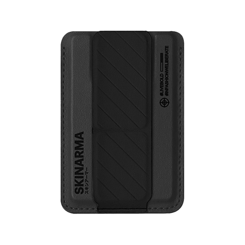 SkinArma Bundle Saido Kado Mag-Charge Card Holder + Saido MagSafe Case for iPhone 15 Pro Max - Black
