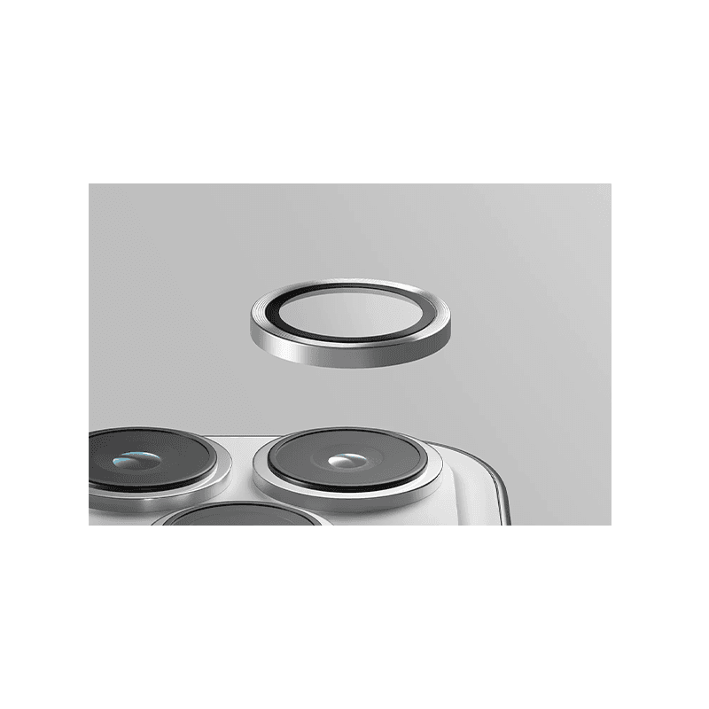 Uniq Optix Stainless Steel Frame Sapphire Camera Lens Protector for iPhone 15 Pro - Tetra Blue