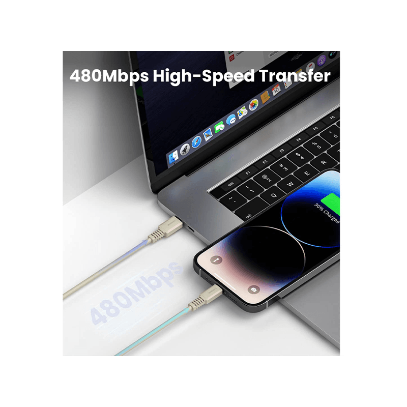 Sharge Retro USB-C to Lightning 480Mbps 20W Cable 1.2M - White