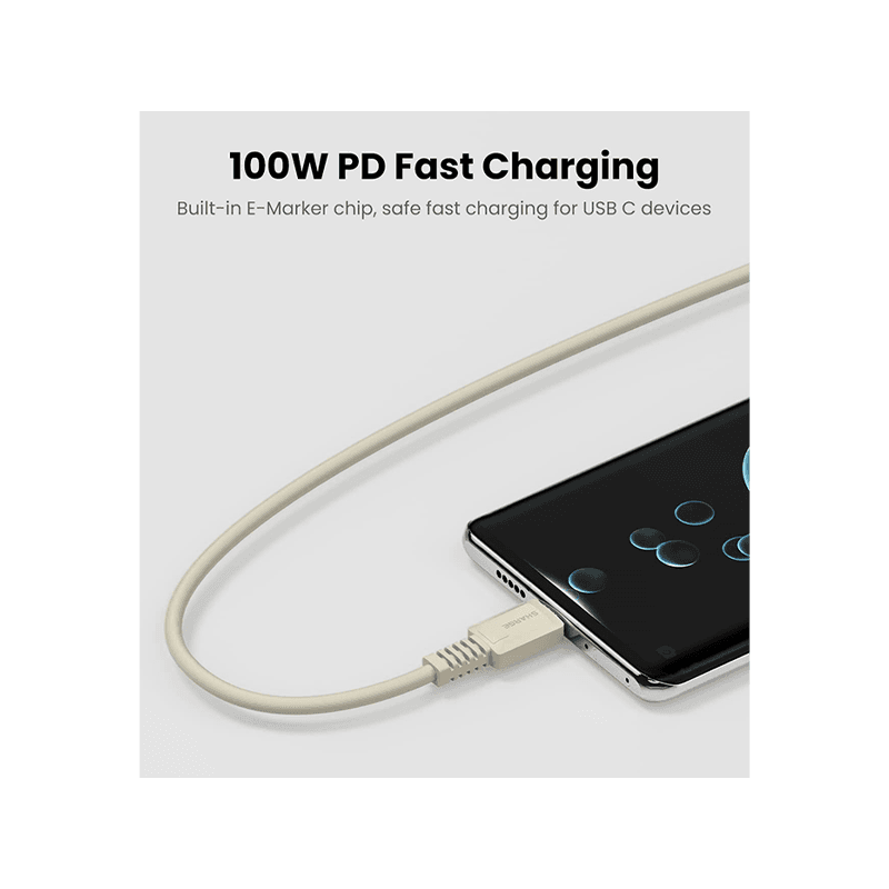 Sharge Retro USB-C to USB-C 480Mbps 100W Cable 1.2M - White