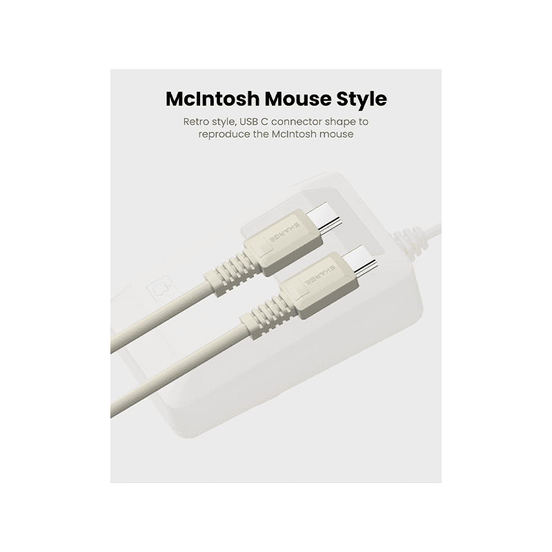 Sharge Retro USB-C to USB-C 480Mbps 100W Cable 1.2M - White