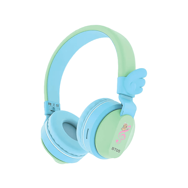 Riwbox Wings Foldable Wireless Bluetooth Headphones - Blue / Green