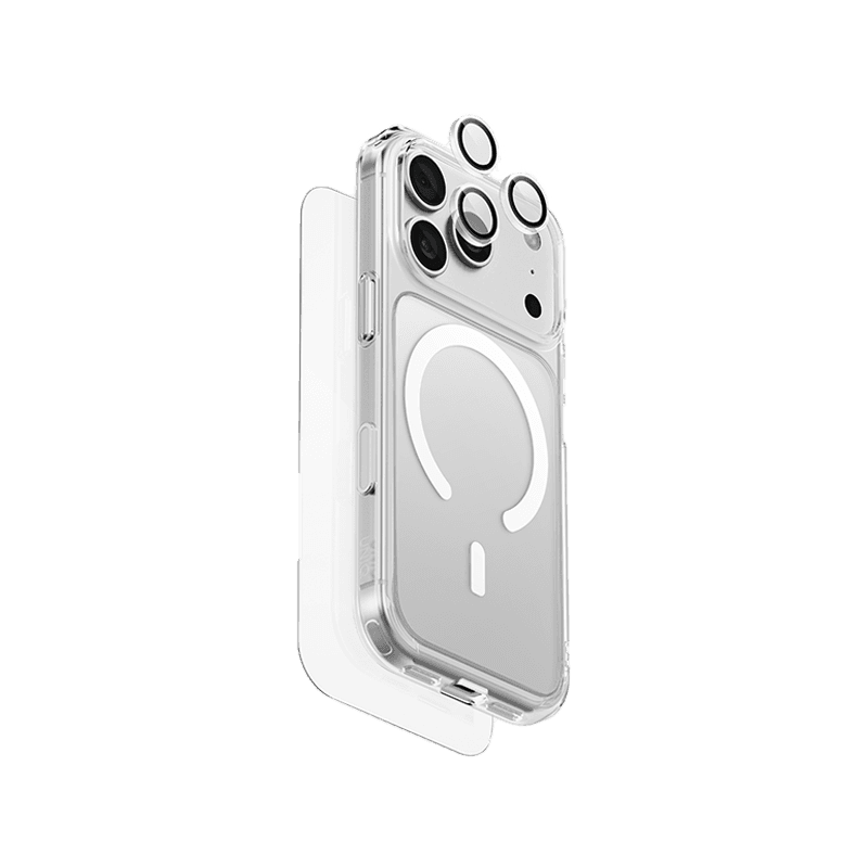 Uniq Hybrid Clearvue 360 Essential Bundle Pack (MagSafe Case + Screen Protector + Camera Lens Protector + 1M USB- C to C Cable) for iPhone 18 Pro Max