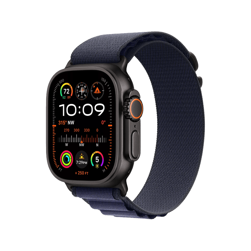 Apple Watch Alpine Loop 49mm - Navy With Black Titanium Finish - Large