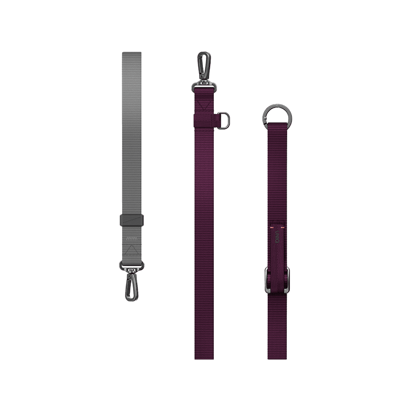 Uniq Vista Flex 2 in 1 Lanyard and Hand Strap - Burgundy / Slate Grey