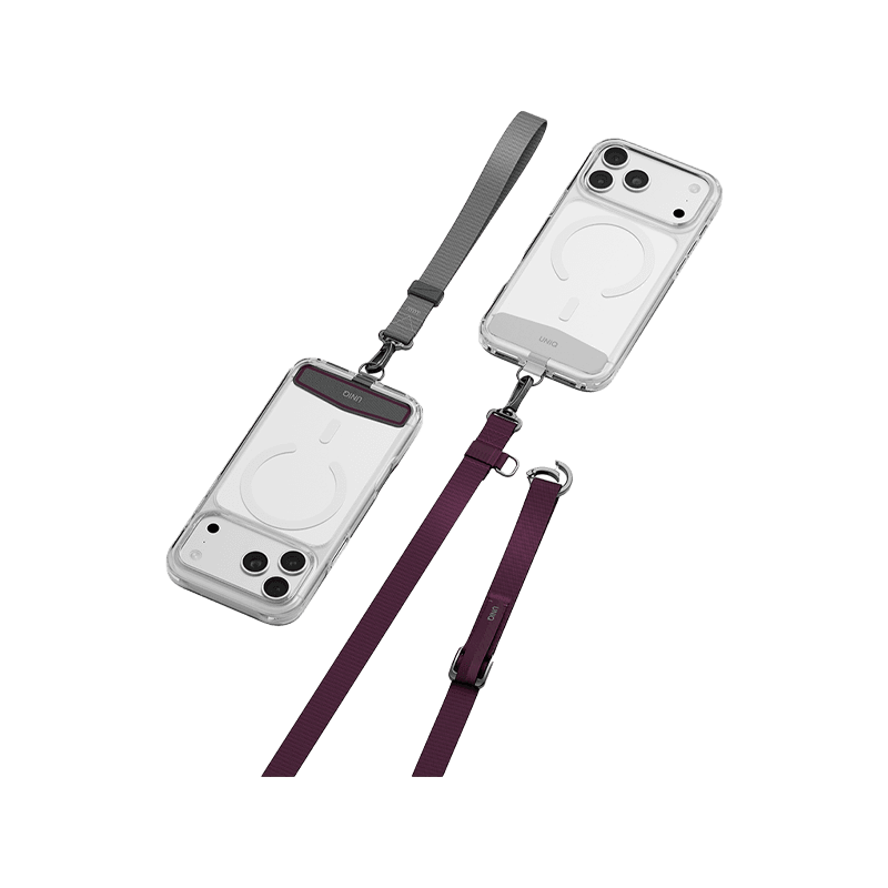 Uniq Vista Flex 2 in 1 Lanyard and Hand Strap - Burgundy / Slate Grey