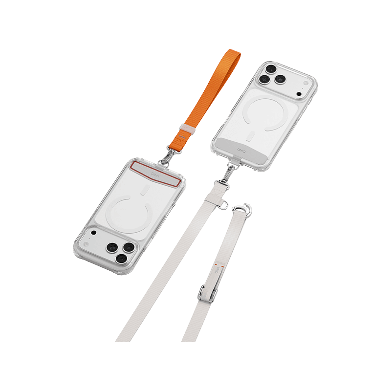 Uniq Vista Flex 2 in 1 Lanyard and Hand Strap - Mist Grey / Volt Orange
