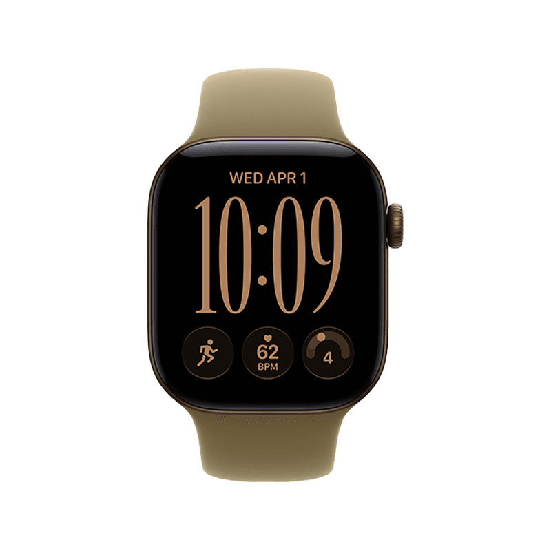 Apple Watch Series 12 GPS + Cellular 42mm Dark Bronze Aluminium Case with Olive Sport Band - M/L