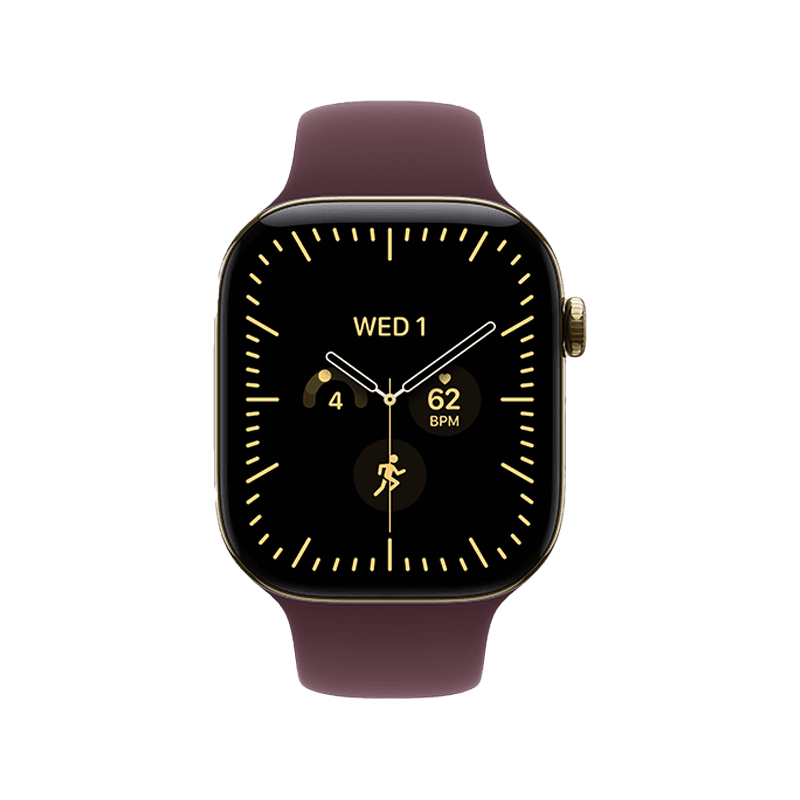 Apple Watch Series 12 GPS + Cellular 46mm Radiant Gold Titanium Case with Burgundy Sport Band - M/L