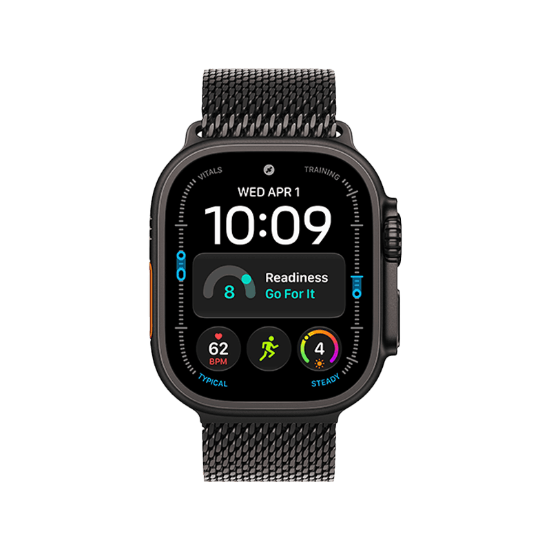 Apple Watch Ultra 4 GPS + Cellular 49mm Black Titanium Case with Black Titanium Milanese Loop - L